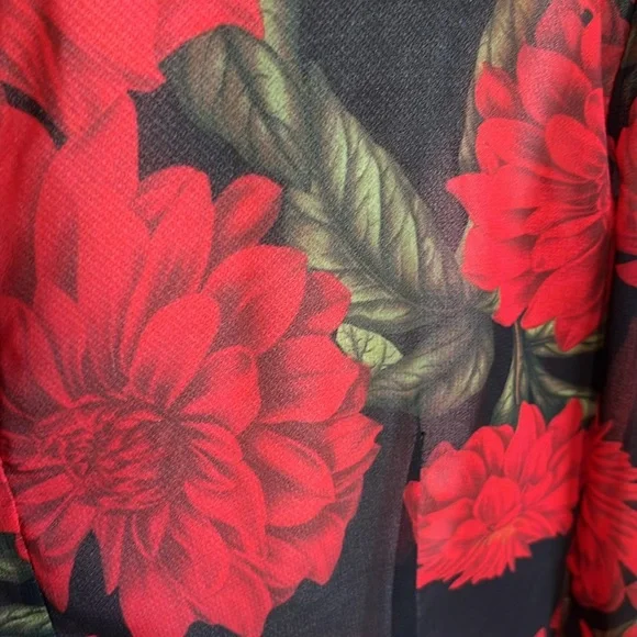 KEEPSAKE sheer red floral dark romance tie neck blouse - Picture 7 of 9